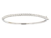 White Diamond Rhodium Over Sterling Silver Bangle Bracelet 0.15ctw