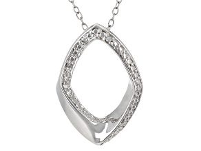 White Diamond Accent Rhodium Over Sterling Silver Slide Pendant With 18" Cable Chain