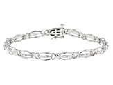 White Diamond Accent Rhodium Over Sterling Silver Tennis Bracelet