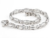 White Diamond Accent Rhodium Over Sterling Silver Tennis Bracelet