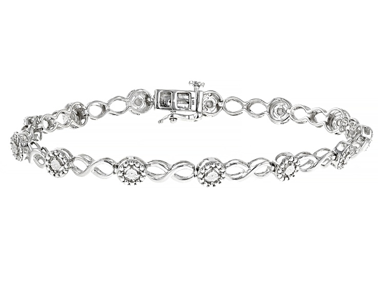 Silver Faux Diamond Bracelet Spacers, 6 Faux Diamond 3-Hole Bracelet Spacers, 3-Hole Diamond and Silver Bracelet Spacers