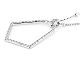 White Diamond Accent Rhodium Over Sterling Silver Drop Pendant With 18" Rolo Chain