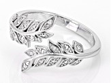 White Diamond Accent Rhodium Over Sterling Silver Bypass Ring