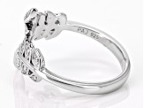 White Diamond Accent Rhodium Over Sterling Silver Bypass Ring