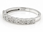 White Diamond Rhodium Over Sterling Silver Cluster Band Ring 0.20ctw