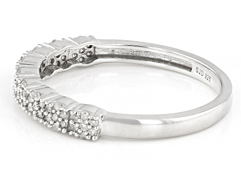 V3 Jewelry Sterling Silver 0.75 CTTW Real Red and White Diamond Band Ring main image 1