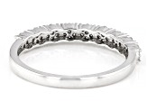 White Diamond Rhodium Over Sterling Silver Cluster Band Ring 0.20ctw