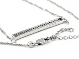 White Diamond Rhodium Over Sterling Silver Bar Necklace 0.25ctw