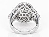 White Diamond Rhodium Over Sterling Silver Cluster Ring 0.75ctw