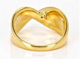 White Diamond Accent 18k Yellow Gold Over Sterling Silver Crossover Band Ring