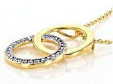 White Diamond Accent 18k Yellow Gold Over Sterling Silver Intertwining Circle Pendant With 18" Chain