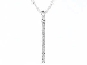 White Diamond Rhodium Over Sterling Silver Pendant With 18" Chain 0.20ctw