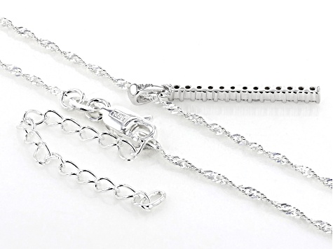 White Diamond Rhodium Over Sterling Silver Pendant With 18" Chain 0.20ctw