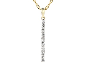 White Diamond 14k Yellow Gold Over Sterling Silver Pendant With 18" Singapore Chain 0.20ctw