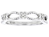 White Diamond Rhodium Over Sterling Silver Band Ring 0.15ctw