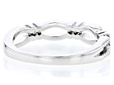 White Diamond Rhodium Over Sterling Silver Band Ring 0.15ctw