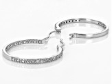 White Diamond Rhodium Over Sterling Silver Hoop Earrings 0.20ctw
