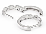 White Diamond Rhodium Over Sterling Silver Huggie Hoop Earrings 0.15ctw