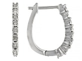 White Diamond Rhodium Over Sterling Silver Stud And Huggie Earring Set 0.15ctw