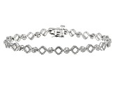 White Diamond Rhodium Over sterling Silver Tennis Bracelet 0.10ctw