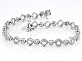 White Diamond Rhodium Over sterling Silver Tennis Bracelet 0.10ctw