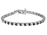 Blue Velvet Diamonds™ Rhodium Over Sterling Silver Tennis Bracelet 0.25ctw