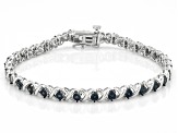 Blue Velvet Diamonds™ Rhodium Over Sterling Silver Tennis Bracelet 0.25ctw