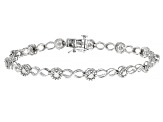 Set Of 2 White Diamond Accent Rhodium Over Sterling Silver Bracelets