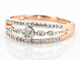 White Diamond 14k Rose Gold Over Sterling Silver Open Design Ring 0.25ctw