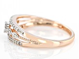 White Diamond 14k Rose Gold Over Sterling Silver Open Design Ring 0.25ctw