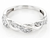 White Diamond Rhodium Over Sterling Silver Crossover Band Ring 0.25ctw