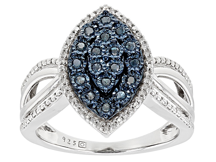 Blue Velvet Diamonds™ And White Diamond Rhodium Over