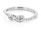 White Diamond Rhodium Over Sterling Silver Knot Ring 0.17ctw
