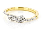 White Diamond 14k Yellow Gold Over Sterling Silver Knot Ring 0.17ctw