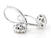 White Diamond Rhodium Over Sterling Silver Cluster Drop Earrings 0.25ctw