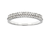 White Diamond Rhodium Over Sterling Silver Band Ring 0.30ctw