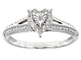 White Diamond Rhodium Over Sterling Silver Promise Ring 0.10ctw