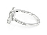White Diamond Rhodium Over Sterling Silver Heartbeat Ring 0.20ctw