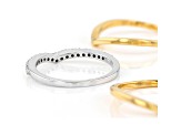 White Diamond 14k Yellow Gold And Rhodium Over Sterling Silver Set Of 3 Rings 0.20ctw
