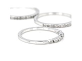 White Diamond Rhodium Over Sterling Silver Set Of 3 Rings 0.33ctw