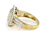White Diamond 14k Yellow Gold Over Sterling Silver Cluster Ring 0.60ctw