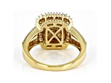 White Diamond 14k Yellow Gold Over Sterling Silver Cluster Ring 0.60ctw