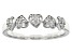 White Diamond Rhodium Over Sterling Silver Heart Band Ring 0.15ctw
