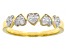 White Diamond 14k Yellow Gold Over Sterling Silver Heart Band Ring 0.15ctw