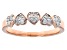 White Diamond 14k Rose Gold Over Sterling Silver Heart Band Ring 0.15ctw