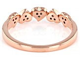 White Diamond 14k Rose Gold Over Sterling Silver Heart Band Ring 0.15ctw