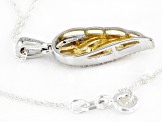 White Diamond Accent Rhodium & 14k Yellow Gold Over Sterling Silver Angel Wing Pendant With Chain