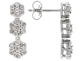 White Diamond Rhodium Over Sterling Silver Dangle Earrings 0.45ctw