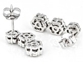 White Diamond Rhodium Over Sterling Silver Dangle Earrings 0.45ctw