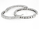 White Diamond Rhodium Over Sterling Silver Inside-Out Hoop Earrings 1.00ctw